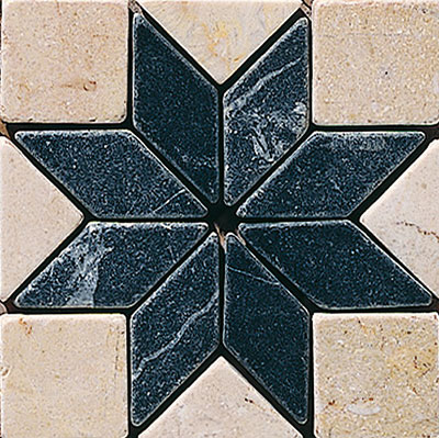 listelo estrella negro marquina crema marfil